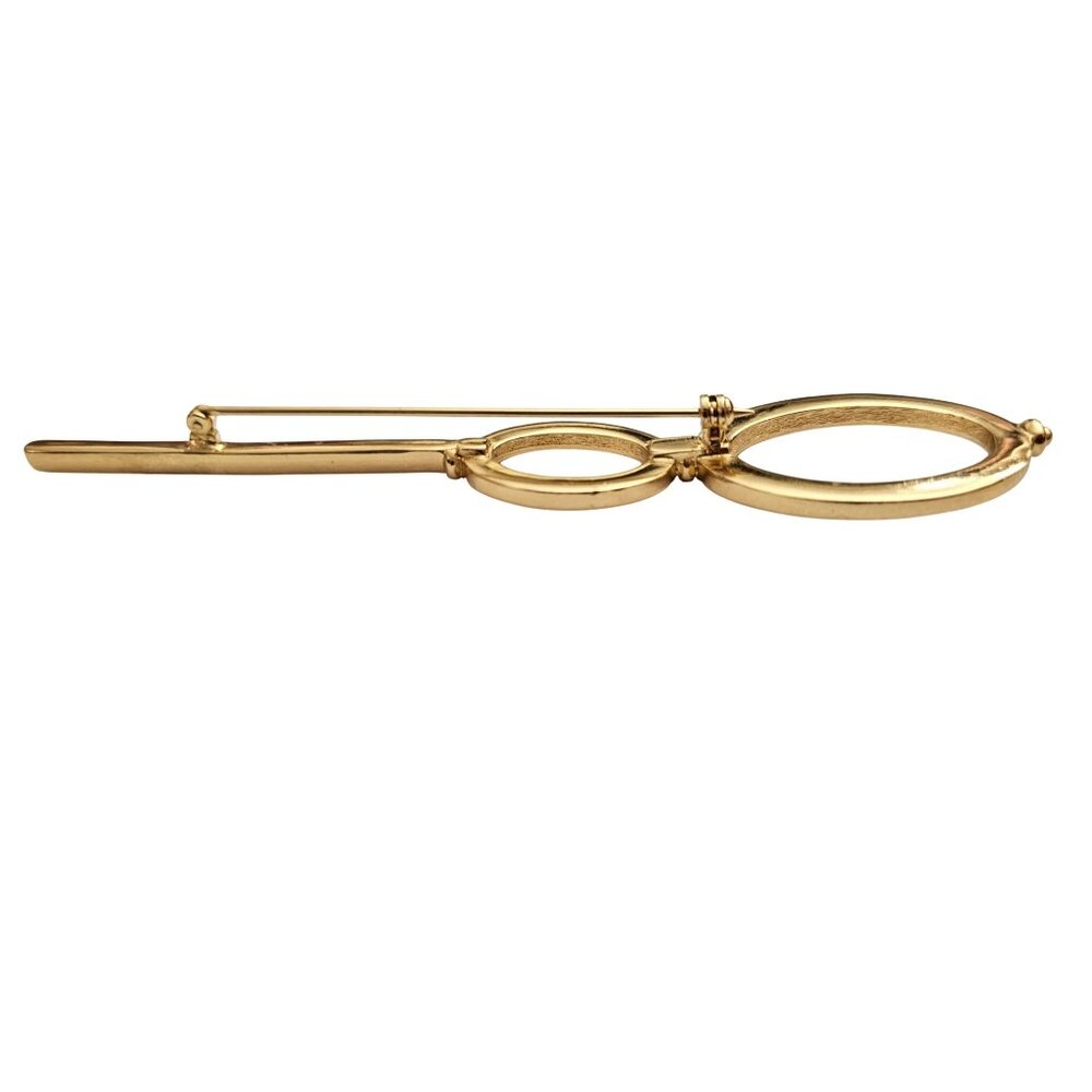 Christian Dior Signature Logo Ovals Brooch Signed, J429 - Picture 3 of 6